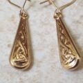 Celtic Design Drop Earrings in 9ct Gold.