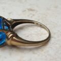 Vibrant East West Topaz Ring in 9ct Gold, a UK P or a US 8.