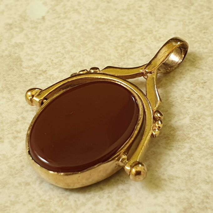 Double Sided Spinner Fob Pendant in 9ct Gold