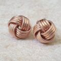 Knot Design Stud Earrings in 9ct Rose Gold