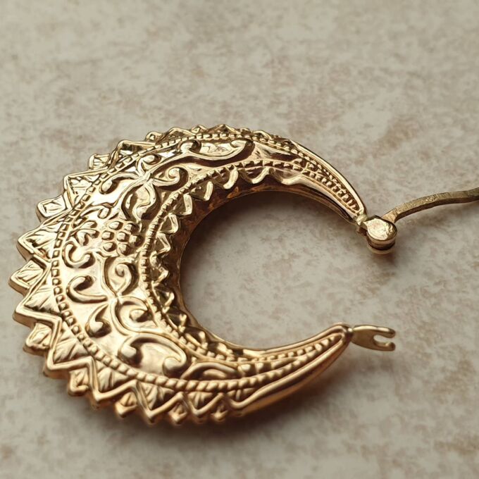 Gypsy Creole Hoop Earrings in 9ct Gold