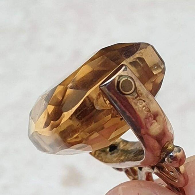Antique Edwardian Citrine Spinning Fob in 9ct Gold