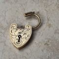 Engraved Heart Padlock in 9ct Gold