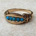 Vintage Turquoise Paste Ring in 9ct Gold,  a UK M – M 1/2 or a US 6 1/2.
