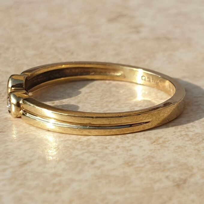 Diamond Set Torque Ring in 9ct Gold,  a UK M 1/2 or a US 6 3/4.