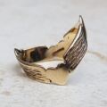 Heart Double Wishbone or Chevron Ring in 9ct Gold, a UK O or a US 7 1/4.