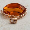Large Orange Paste Spinner Fob in 9ct Rose Gold