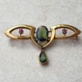 Art Nouveau Paste Brooch in 9ct Gold