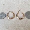 Patterned Hoop Earrings in 9ct Gold