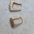 Greek Key Creole Earrings in 9ct Gold