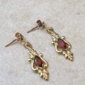 Pretty Garnet Drop Earrings in 9ct Gold