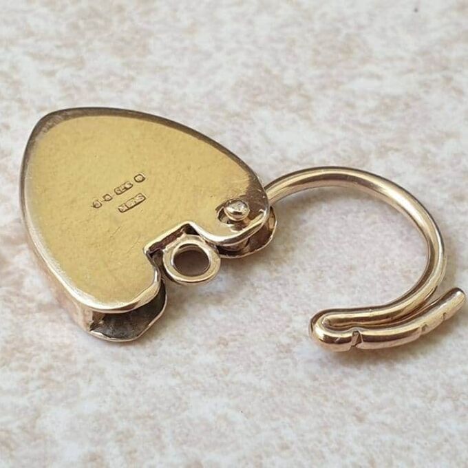 Engraved Front Fully Working Heart Padlock in 9ct Gold