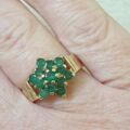Emerald Cluster Ring in 9ct Gold.