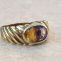 Reserved – Amethyst and Citrine Ring in 9ct Gold,  a UK Q or a US 8 1/2.