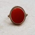 Bold Carnelian Solitaire Ring in 9ct Gold, a UK L 1/2 or a US 6 1/4.
