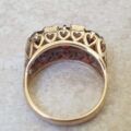 Three Stone Garnet Ring in 9ct Gold.