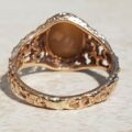 Ornate Rose Gold Tigers Eye Signet Ring, a UK K 1/2 or a US 5 3/4.