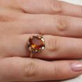 Madeira Citrine Oval Solitaire Ring in 9ct Gold,  a UK P 1/2 or a US 8.