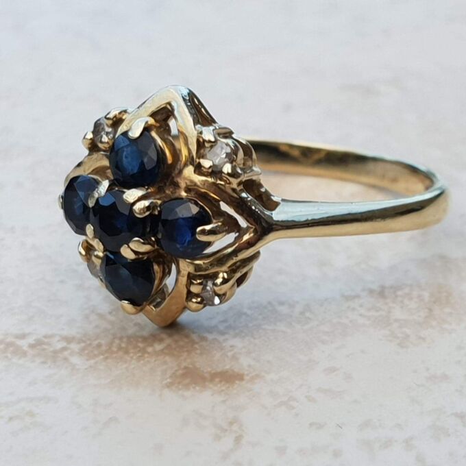 Sapphire and Diamond Ring in 9ct Gold