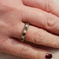 Opal and Green Stone Stacking Band in 9ct Gold, a UK N 1/2 or a US 7 1/4.