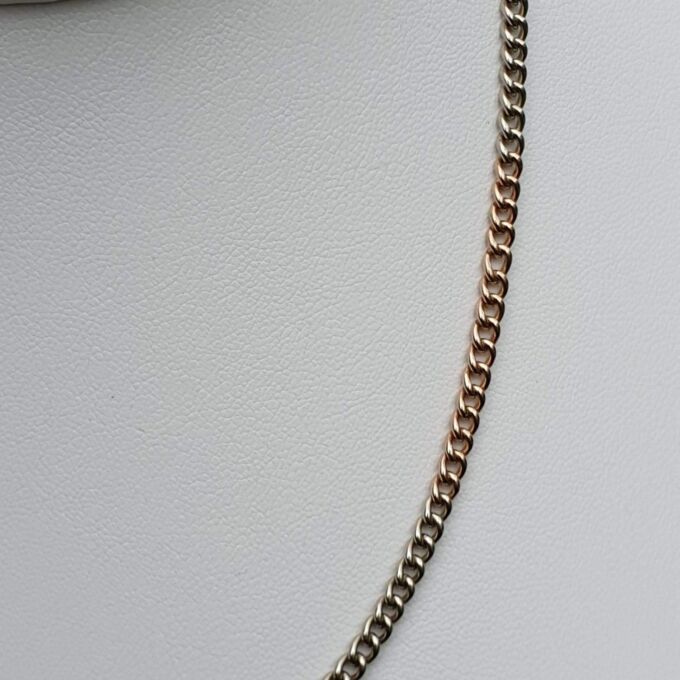 Vintage Two Coloured Curb Chain with Dog Clip in 9ct Gold