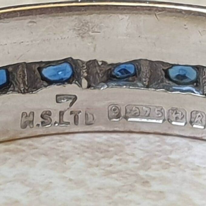 Synthetic Blue Spinel Full Eternity Ring in 9ct Gold, a UK P or a US 7 3/4