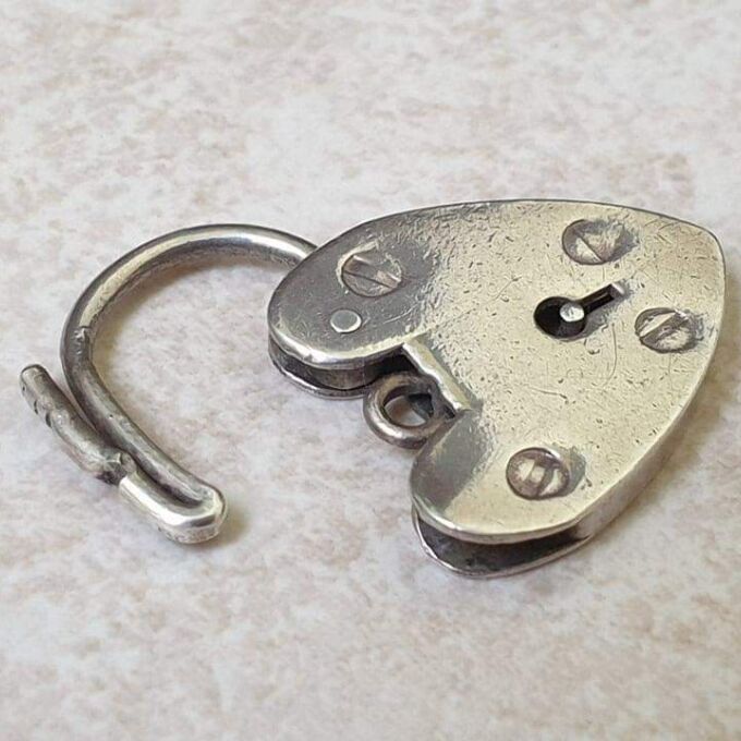 Reserved – Plain Heart Padlock in Sterling Silver