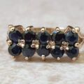 Double Row Sapphire Ring in 9ct Gold, a UK J or a US 5