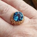 Swiss Blue Topaz Ring in 9ct Gold.