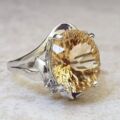 Big Fancy Citrine in 9ct White Gold.