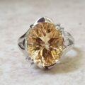 Big Fancy Citrine in 9ct White Gold.