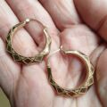 Patterned Hoop Earrings in 9ct Gold
