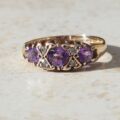 Pretty Amethyst Gypsy Ring in 9ct Gold, a UK M 1/2 or a US 6 3/4.