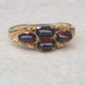 Garnet Cabochon Ring in 9ct Gold,  a UK N 1/2 or a US 7.