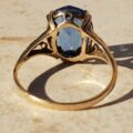 Eye-catching Blue Paste Solitaire in 9ct Gold, a UK P 1/2 or a US 8 1/4.