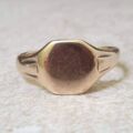 Simple Octagonal Signet Ring in 9ct Gold.