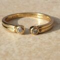 Diamond Set Torque Ring in 9ct Gold,  a UK M 1/2 or a US 6 3/4.