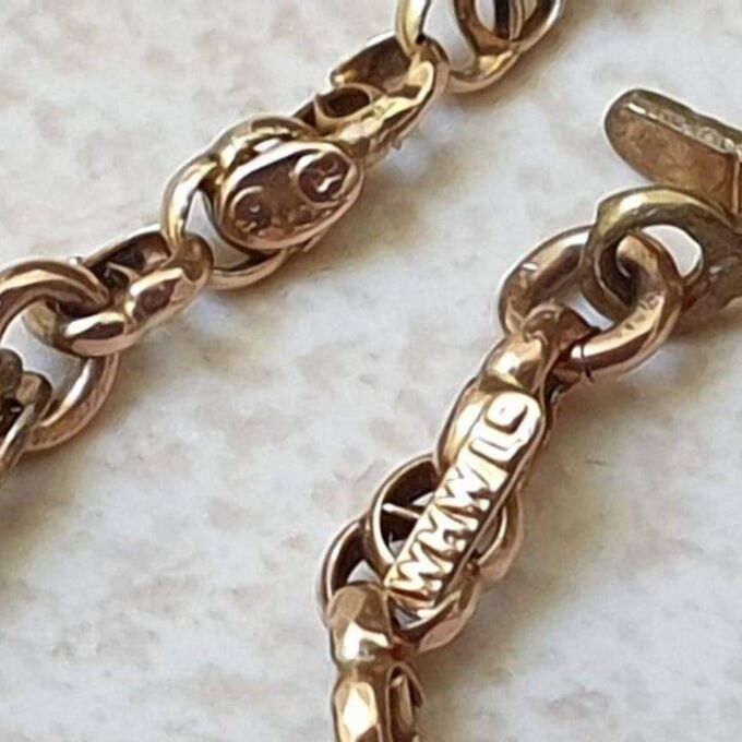 Antique Chain Necklace in 9ct gold, 18 inches.