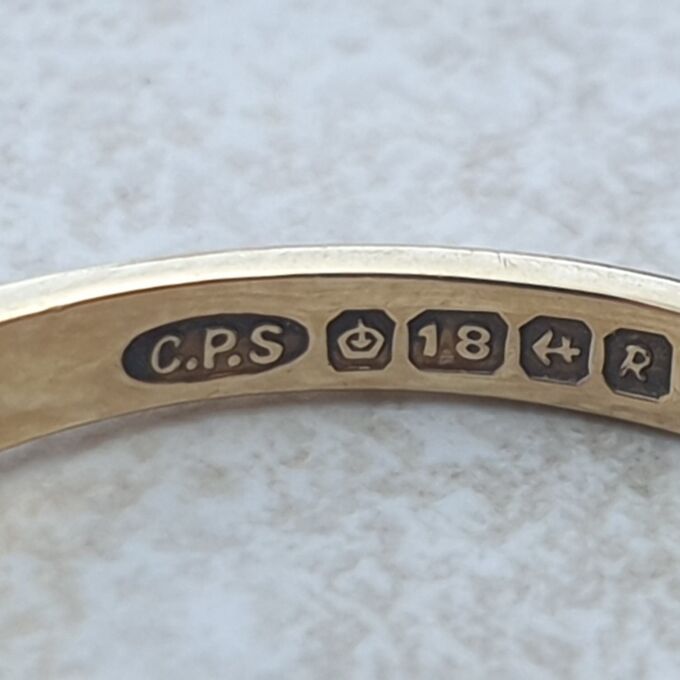 Square Princess Sapphire and Diamond Ring in 18ct Gold, a UK L 1/2 or a US 6 1/4