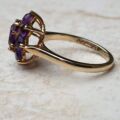 Pretty Amethyst Flower Cluster Ring in 9ct Gold, a UK L 1/2 or a US 6 1/4.