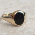 Oval Bloodstone Signet Ring in 9ct Gold, a UK M 1/2 or a US 6 3/4