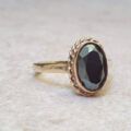 Hematite Solitaire Ring in 9ct Gold.
