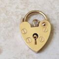 Small Plain Heart Padlock in 9ct Gold