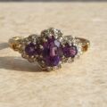 Amethyst and Diamond Ring in 9ct Gold,  a UK K or a US 5 1/2.