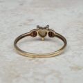 Dainty Heart Shaped Opal Ring in 9ct Gold,  a UK M 1/2 or a US 6 1/2.