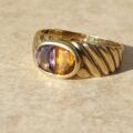 Reserved – Amethyst and Citrine Ring in 9ct Gold,  a UK Q or a US 8 1/2.