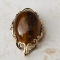 Striking Tigers Eye Pendant in 9ct Gold.