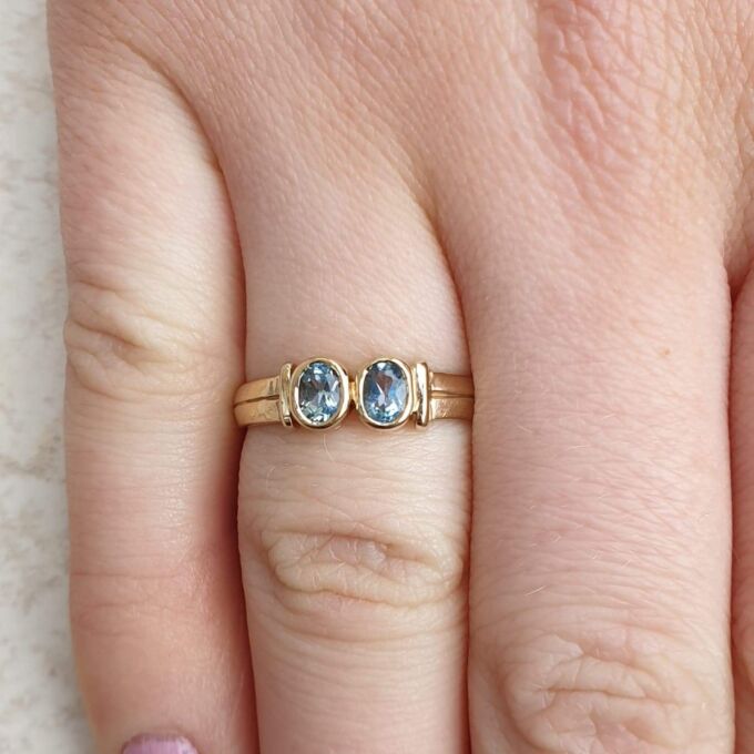 Torque Style Topaz Ring in 9ct Gold,  a UK M or a US 6 1/2.