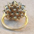 Huge Topaz Cluster Ring in 9ct Gold.
