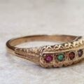 REGARDS Acrostic Ring in 9ct Gold, a UK O or a US 7 1/2